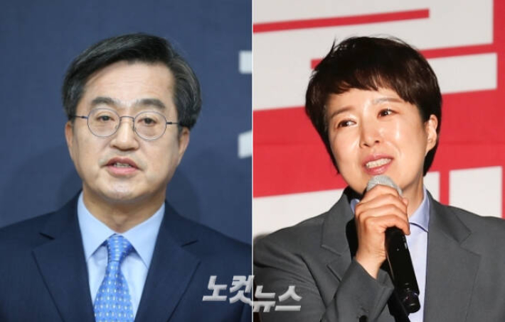 더불어민주당 김동연 후보와 국민의힘 김은혜 후보. 윤창원 기자
