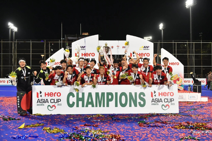 제11회 아시아컵 남자 하키 대회 우승을 차지한 한국 대표팀. 아시아 하키연맹 인터넷 홈페이지