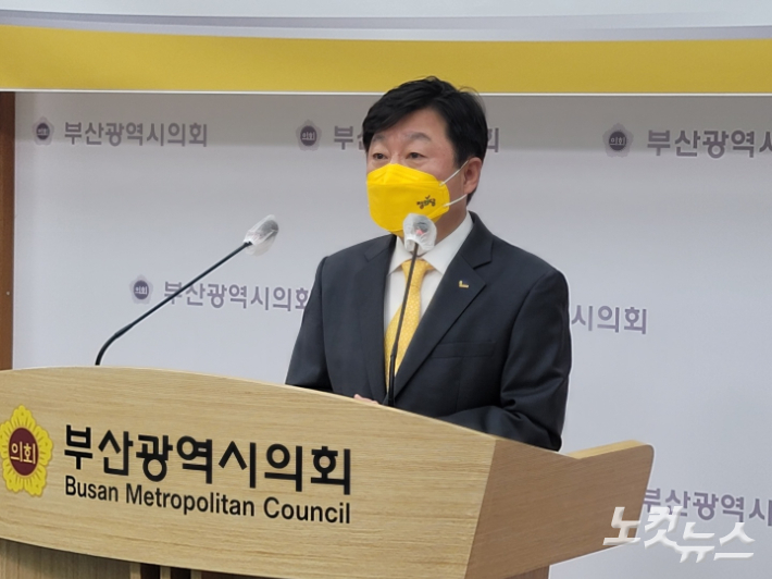 김영진 정의당 부산시장 후보. 박중석 기자