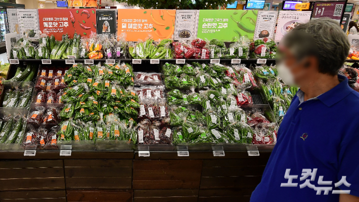 서울 시내 대형 마트 채소코너 모습. 황진환 기자