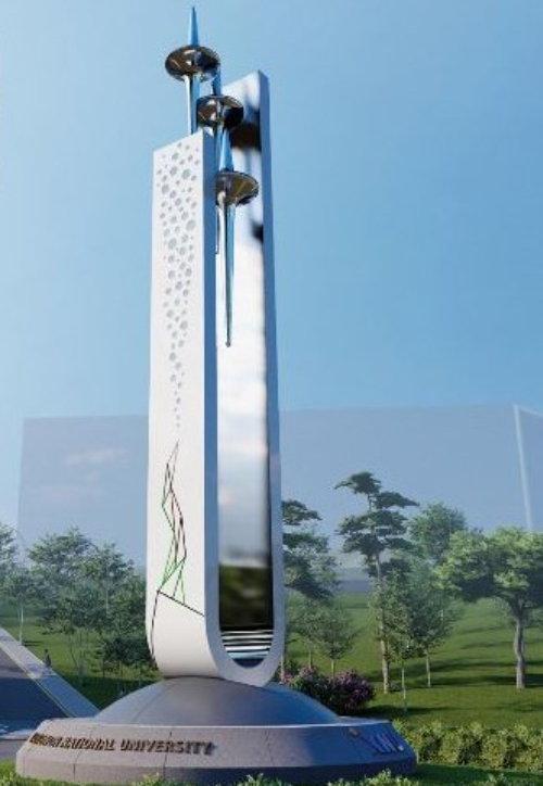 강원대 개교 75주년 기념 상징조형물 하모니 타워(Harmony Tower).강원대 제공 