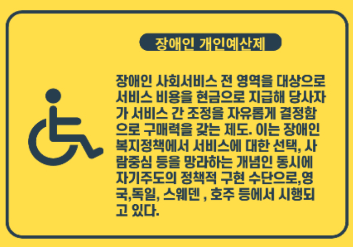 장애인 개인예산제. 