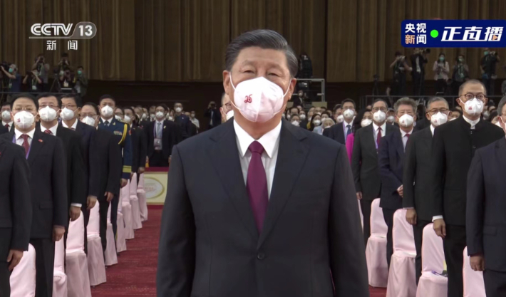 홍콩 반환 25주년 기념식 참석한 시진핑. CCTV 캡처