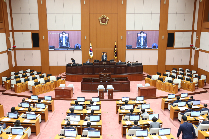 제9대 부산시의회가 5일 개원했다.  부산시의회 제공