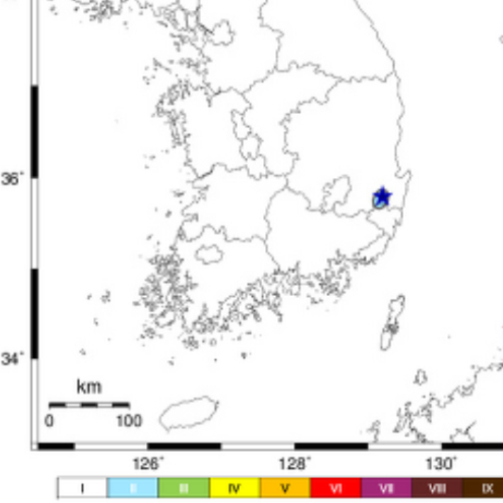 지진 발생 지점. 기상청 제공