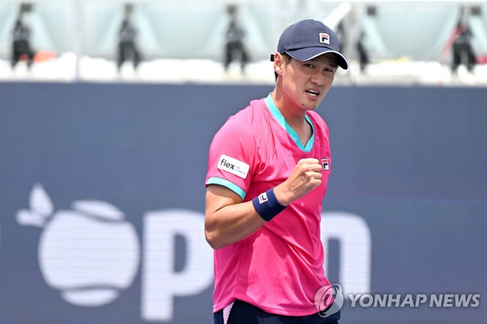 남자프로테니스 투어에서 한국 선수로는 3번째로 50승 고지를 밟은 권순우. AFP=연합뉴스
