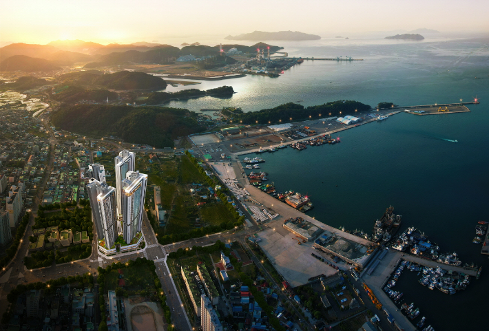 경남 사천시 동금동에 들어서는 'e편한세상 삼천포 오션프라임' 조감도. DL이앤씨 제공