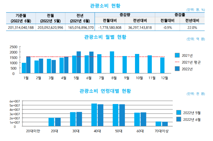 강원도 관광객 방문 현황. 강원도관광재단 제공