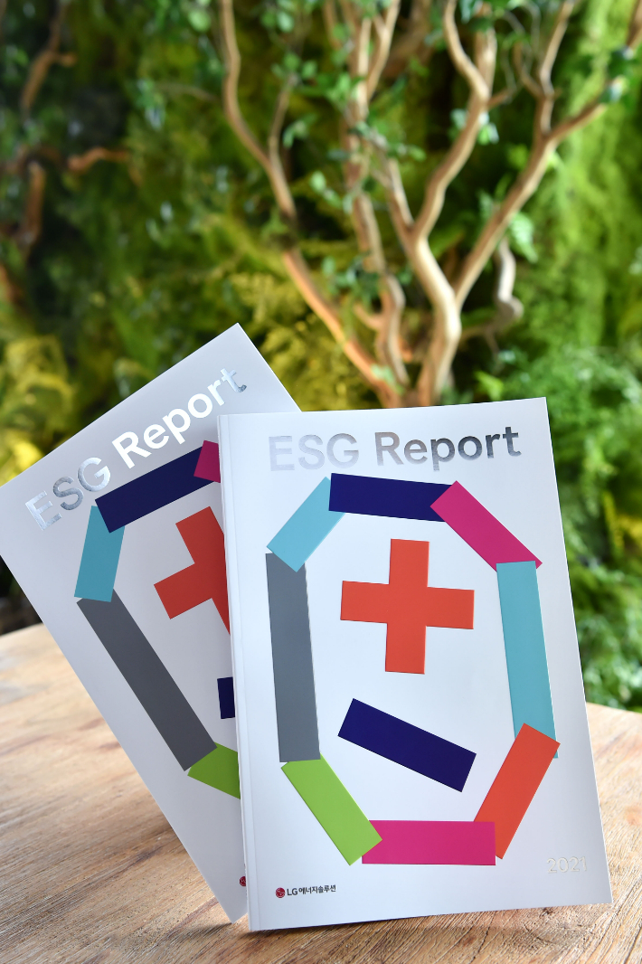 LG에너지솔루션이 발간한 2021년 ESG 리포트. LG에너지솔루션 제공