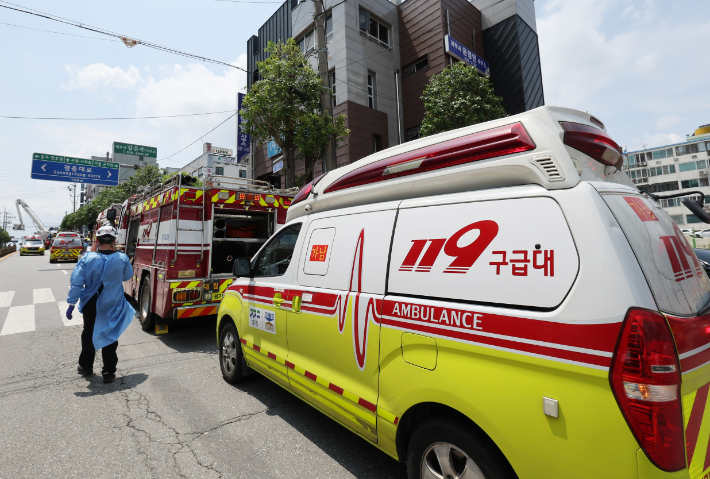 5일 오후 환자와 간호사 등 5명이 사망한 경기도 이천시 관고동 병원 화재 현장 모습. 연합뉴스