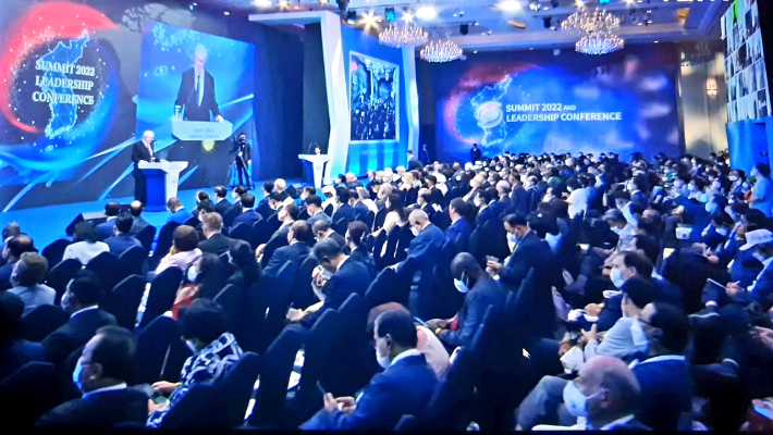 통일교 유관단체 천주평화연합(UPF)가 서밋 2022 & 리더스 콘퍼런스를 잠실 롯데호텔에서 진행했다. (사진 = plk tv 유튜브 캡쳐)