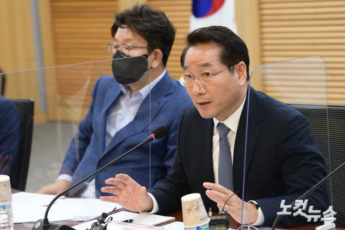 국민의힘-인천·경기 예산정책협의회, 발언하는 유정복 인천시장