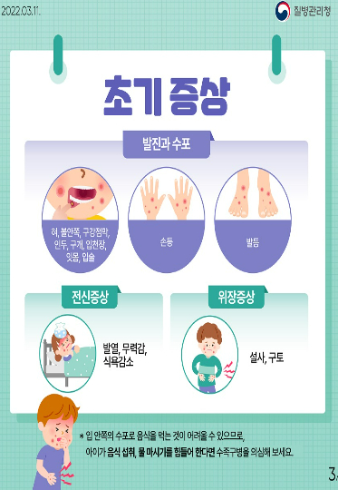 수족구병 초기 증상. 질병관리청 제공