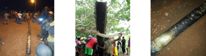 코트디부아르 마호누 마을에서 발견된 창정 5B호 로켓 잔해. 과학기술정보통신부 제공