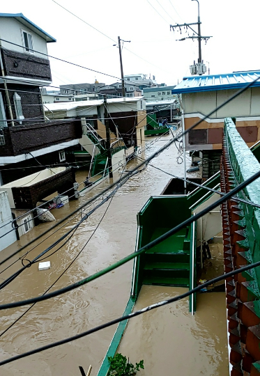 침수된 주택가 모습. 독자 제공
