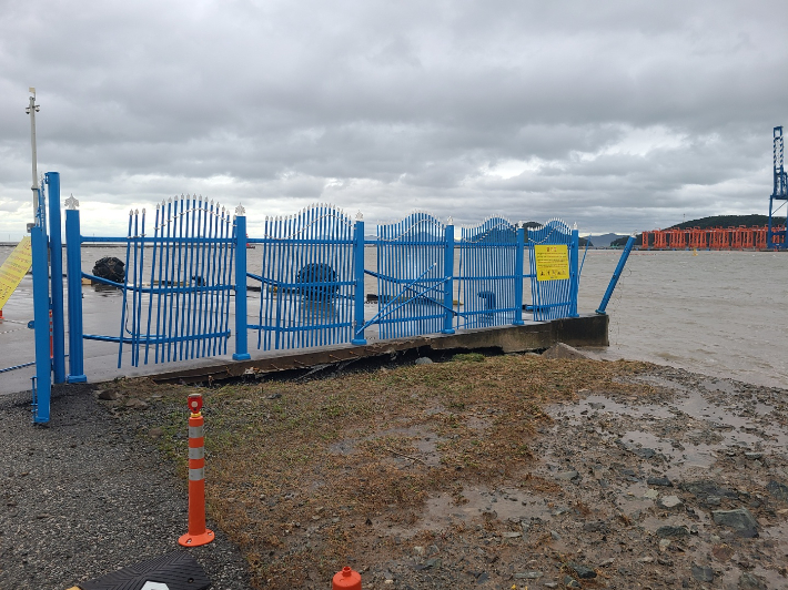 태풍 '힌남노'가 지나간 부산항. 부산항만공사 제공