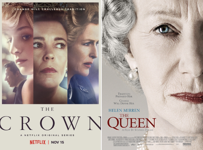 넷플릭스 오리지널 시리즈 '더 크라운' 시즌 4 포스터와 외화 '더 퀸' 포스터. 넷플릭스·다음 영화 제공