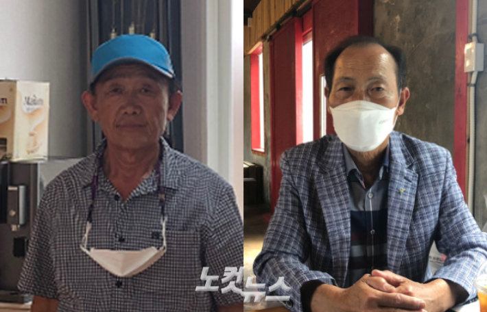 왼쪽부터 신안 암태면에서 30년 넘게 거주해온 김응수(75)씨와 자은도 둔장마을에서 이장을 4번이나 지낸 배금남(71)씨. 이은지 기자