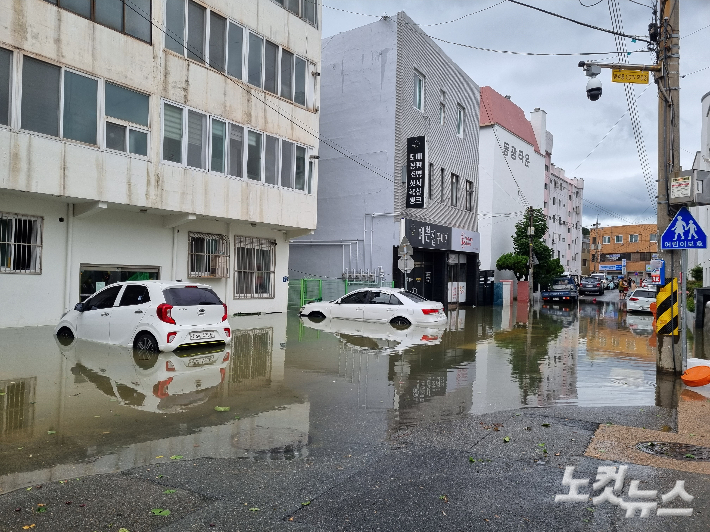 침수된 차량 모습. 김대기 기자