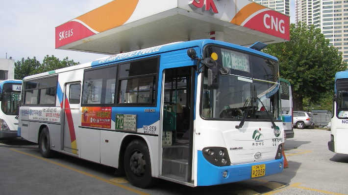 청주시 천연가스 시내버스.  청주시 제공