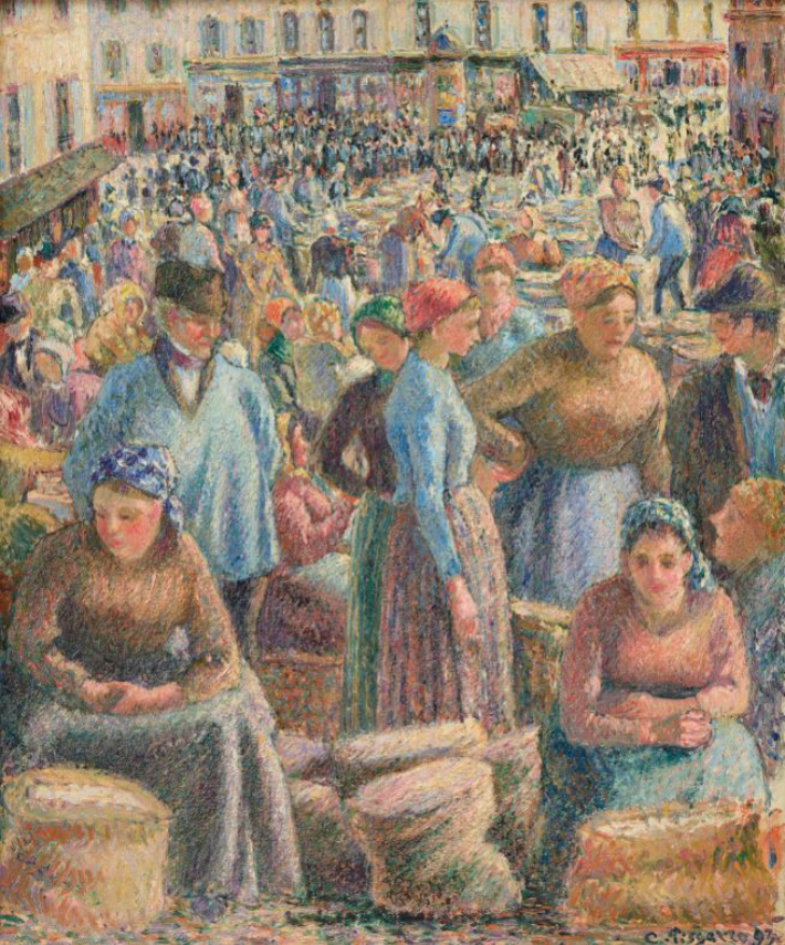 카미유 피사로, 퐁투아즈 곡물 시장, 1893, 국립현대미술관 이건희컬렉션