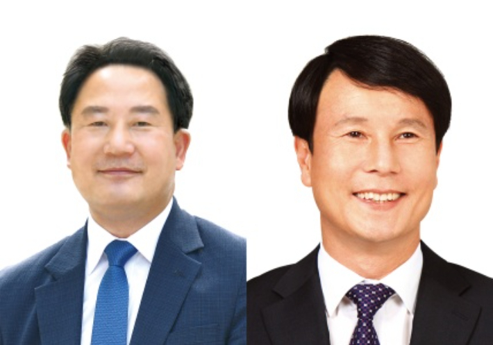 (왼쪽부터) 상병헌(더불어민주당) 세종시의회 의장, 이상래(국민의힘) 대전시의회 의장. 각 시의회 제공