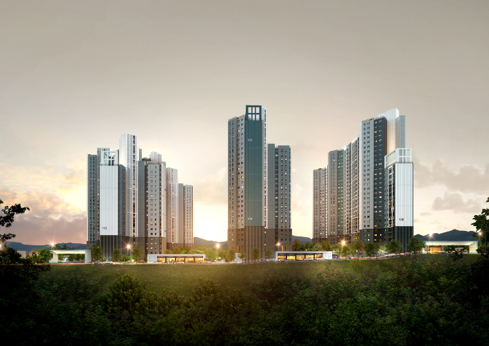 광양 푸르지오 센터파크 야경투시도. 대우건설 제공