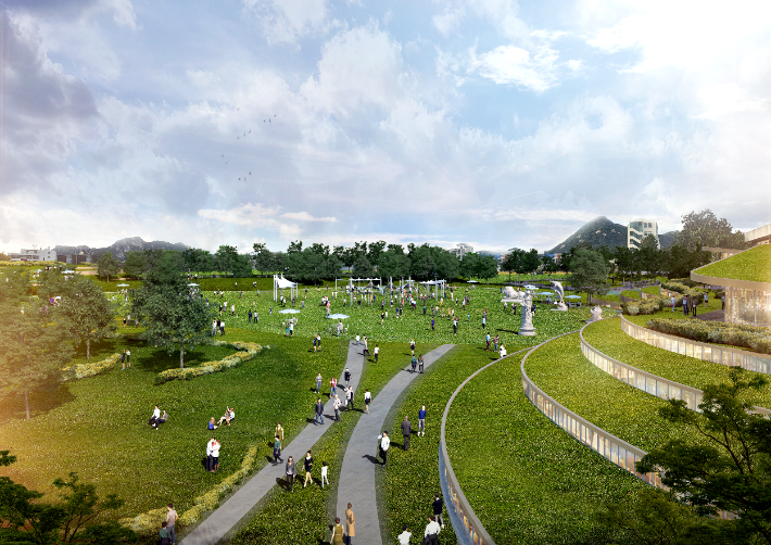 송현동 기본계획 투시도(안). 서울시 제공