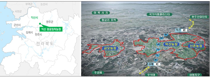 왕궁 뉴-에덴프로젝트 위치도. 익산시 제공