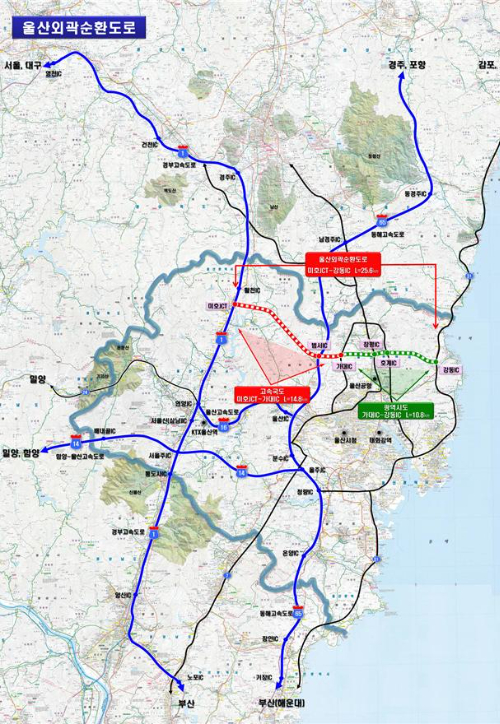 울산외곽순환도로 위치도. 울산시 제공