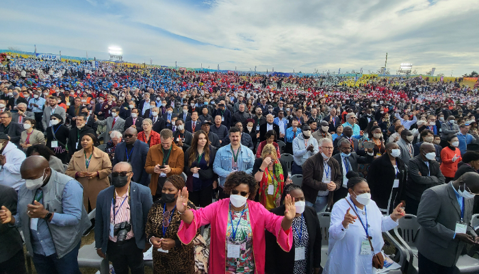한국을 비롯한 전 세계에서 모인 2만 여 명의 성도들은 한반도 평화를 위해 간절하게 기도했다. 