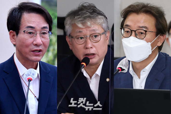 왼쪽부터 더불어민주당 이원욱 의원, 조응천 의원, 전재수 의원. 윤창원 기자