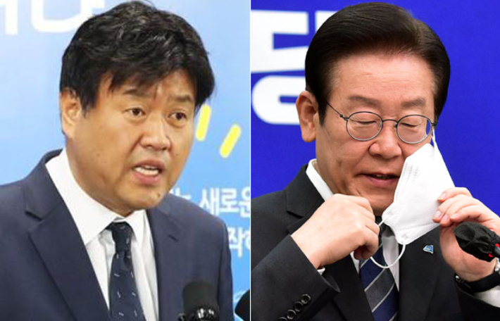 김용 민주연구원 부원장(왼쪽)·이재명 더불어민주당 대표(오른쪽). 연합뉴스·윤창원 기자 