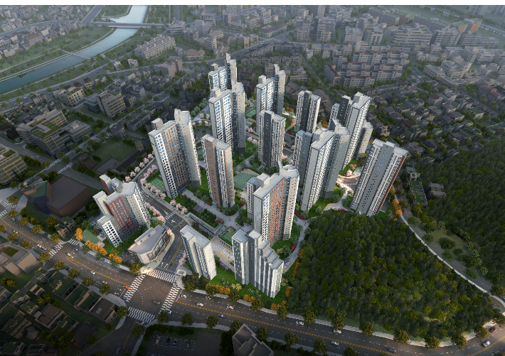 두산위브더제니스 센트럴 원주 조감도. 두산건설 제공