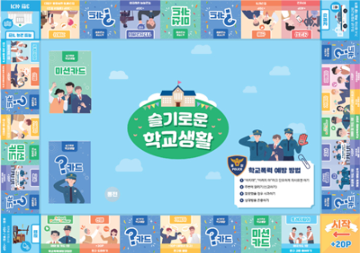 강릉경찰서가 학교폭력 예방을 위해 제작한 보드게임 '슬기로운 학교생활'. 강릉경찰서 제공