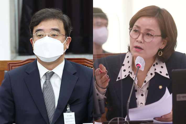 국정원 조상준 전 기조실장(왼쪽), 더불어민주당 임오경 대변인. 연합뉴스