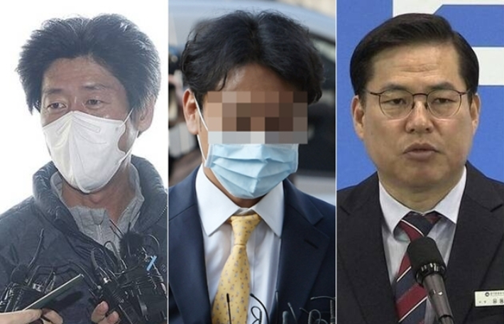 왼쪽부터 남욱 변호사, 정민용 변호사, 유동규 전 성남도시개발공사 기획본부장. 연합뉴스