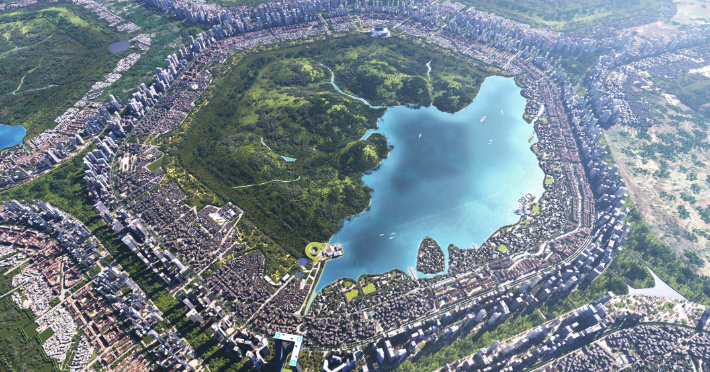 현대자동차그룹이 유현준건축사사무소와 공동으로 연구한 'HMG 그린필드 스마트시티 참조모델(Hyundai Motor Group Greenfield Smart City Reference Model)'. 현대차그룹 제공