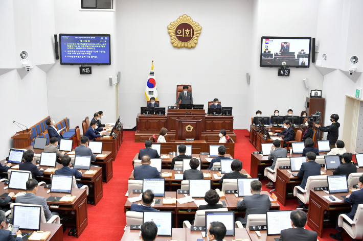 제주도의회가 4일 오후 제410회 임시회 제2차 본회의를 열어 고향사랑 기부금 조례안을 의결했다. 제주도의회 제공