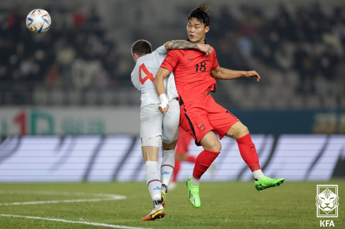 아이슬란드전에서 활약한 오현규(수원 삼성). 대한축구협회