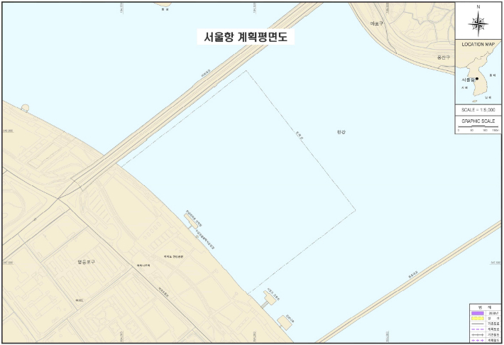 서울항은 마포대교 옆 여의나루 선착장 일대 수면에 해당한다. 해양수산부 서울항 기본계획 자료