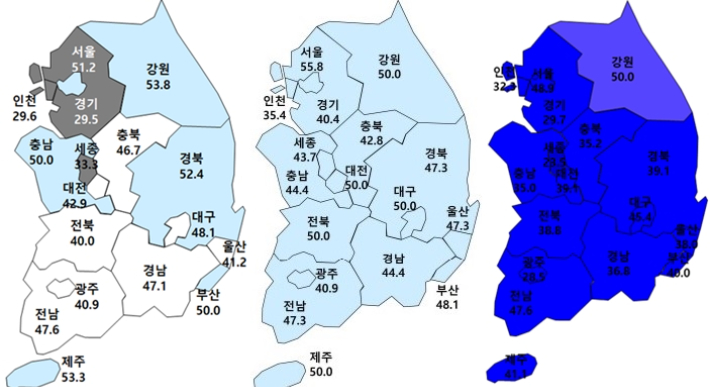 아파트분양전망지수/아파트 입주전망지수/주택사업경기전망지수(왼쪽부터). 주택산업연구원 제공