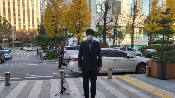 '희생자 명단 공개' 고발인 조사에 참석한 이종배 서울시 의원. 연합뉴스