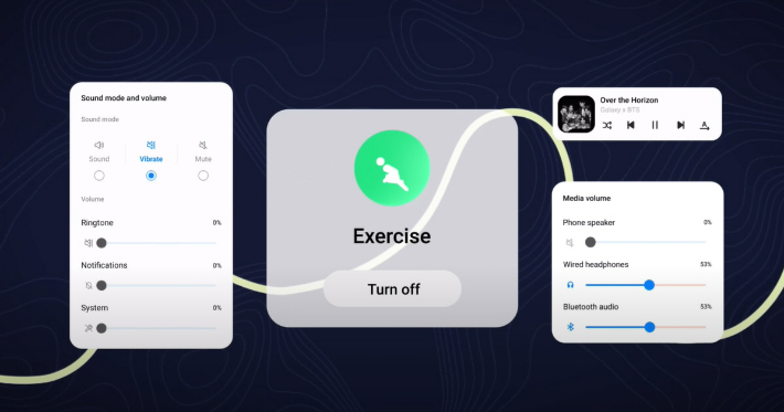 'One UI 5'의 '모드 및 루틴' 기능 이미지. 삼성전자 제공