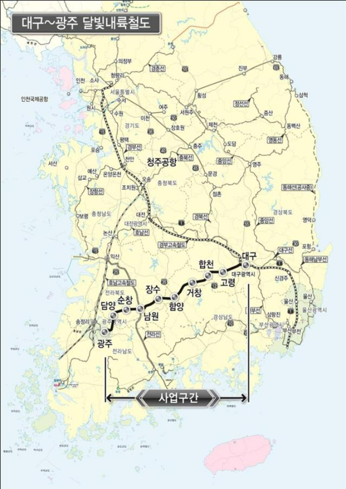달빛내륙철도 노선도. 경남도청 제공
