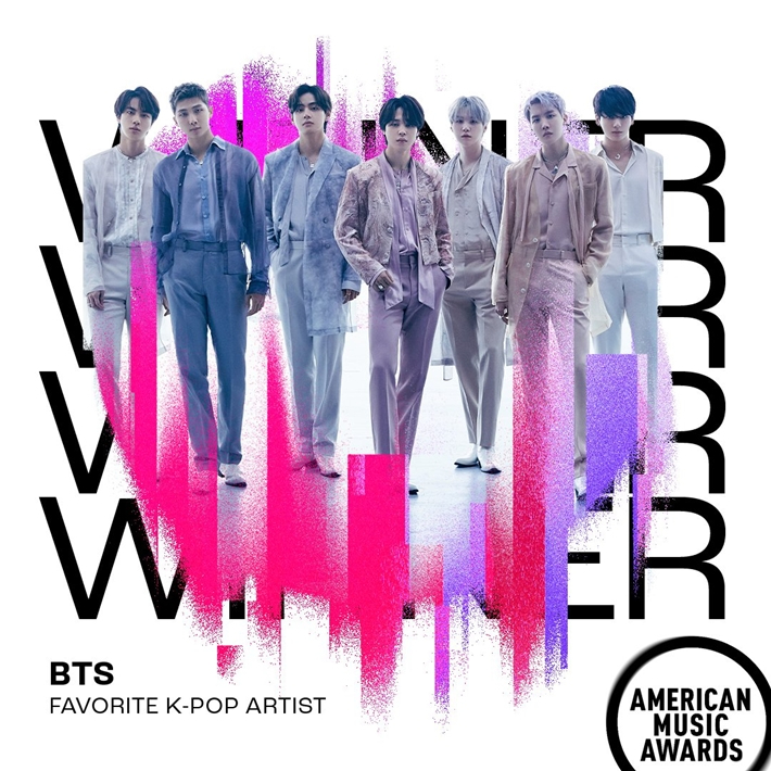 방탄소년단이 '2022 아메리칸 뮤직 어워드'에 신설된 '페이보릿 K팝 아티스트' 상을 받았다. AMAs 공식 트위터