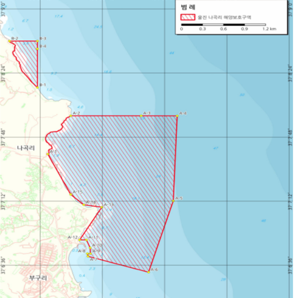 울진 나곡리 주변해역 해양생태계보호구역 지정(안). 해수부 제공