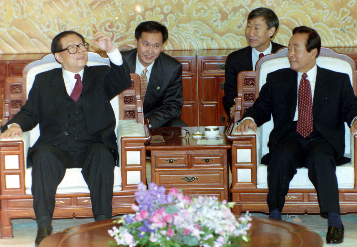 장쩌민 중국 국가 주석 방한 당시 모습. 연합뉴스