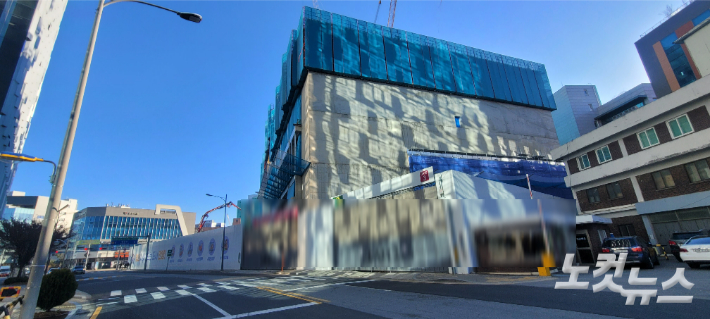 내년 7월쯤 준공 예정인 안양시 내 한 통신사 데이터센터 신축 공사 현장. 박창주 기자