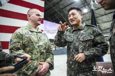 주한미군 우주군 창설식 참석한 안병석 연합사 부사령관